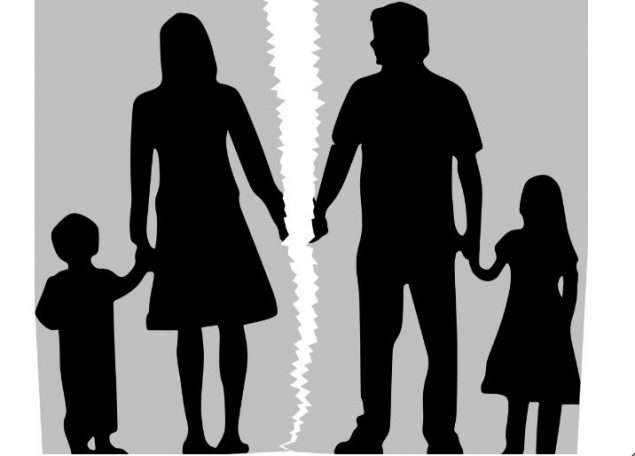 familia rota en dos para hablar de la custodia compartida o divorcio