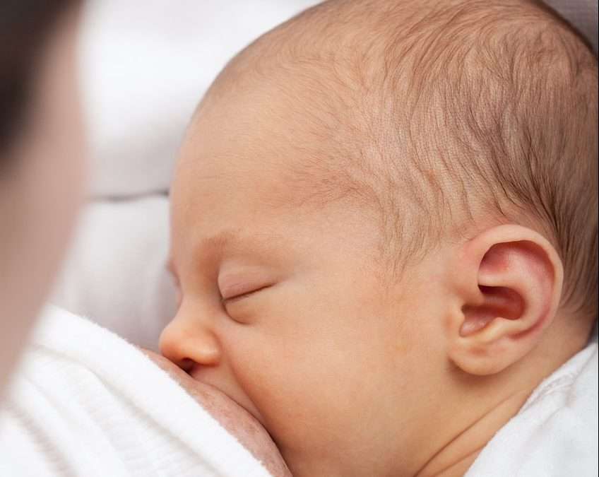 bebé mamando lactancia
