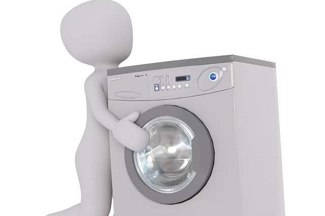 dibujo de hombre llevando una lavadora